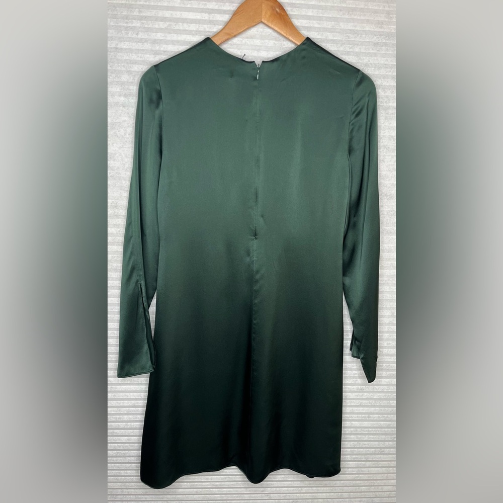 Banana Republic Silk mini Shift Long Sleeve Dress Hunter Green Size XS - Picture 9 of 10